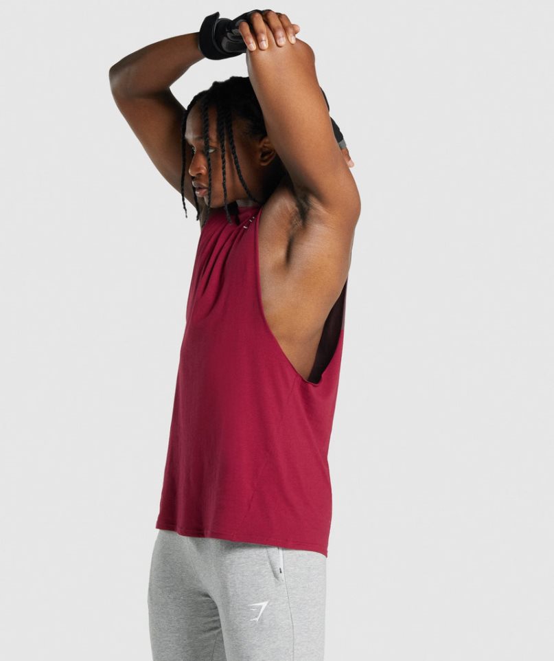 Men's Gymshark Critical 2.0 Drop Arm Tanks Fuchsia | NZ 3UWIYF